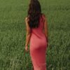 Eva tencel-meriino kleit roosa WSH-192 - Image 3