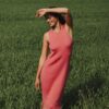 Eva tencel-meriino kleit roosa WSH-192 - Image 4